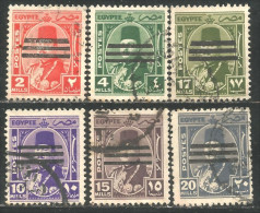 316 Egypte Roi King Farouk Surcharge 6 Timbres (EGY-192) - Used Stamps