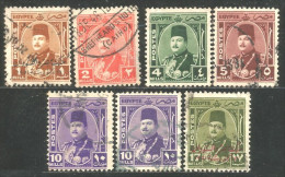 316 Egypte Roi King Fuad 7 Timbres (EGY-181) - Used Stamps