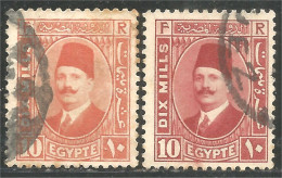 316 Egypte Roi King Fuad 2 Colors (EGY-183) - Used Stamps