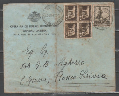 ITALIA 1939 - Lettera Opera Pia Ospedali Galliera Genova Con Impero 30 C. (1938) E Imperiale 5 C. X4 - Marcofilía