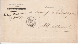 France Alsace Lettre En Franchise Mulhouse 1863 - Cartas & Documentos