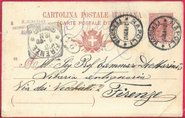 ANNULLO DC " NAPOLI*2.IV.08*/ FERROVIA" SU INTERO CARTOLINA POSTALE LEONI (INT. 33/06) PER FIRENZE - Marcofilía