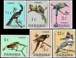 PANAMA 1967 Mi 989-994 BIRDS ART MINT STAMPS ** - Panamá