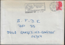 France 1987. Flamme 15e Anniversaire Des Donneurs De Sang Bénévoles Des PTT De La Seine Saint Denis, Bobigny - Geneeskunde