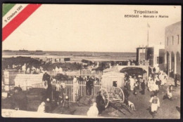 LIBIA - BENGASI - TRIPOLITANIA - MERCATO E MARINA - F.P. - STORIA POSTALE - Libia