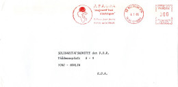 L80670 - Frankreich - 1985 - 3,00F AbsFreistpl "AFASPA" MONTREUIL -> DDR - Storia Postale