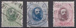 NO005L – NORVEGE - NORWAY - 1878 – KING OSCAR II – SG # 68/70 USED 110 € - Gebraucht