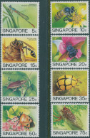 Singapore 1985 SG491-498 Insects (8) MLH - Singapore (1959-...)