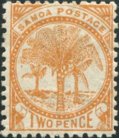 Samoa 1895 SG59a 2d Orange Palm Tree MH - Samoa
