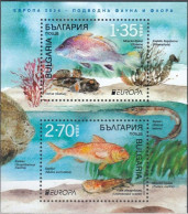 Bulgaria Bulgarien 2024 Europa CEPT Undewater Flora And Fauna Fishes Block MNH - 2024