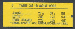 CA-287: FRANCE:  Carnet N°2715C6a** Fermé , Sans G à 100 - Modernes : 1959-...