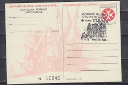 Ordini Di Malta / Order Of Malta 1992 Card Celebrazioni Colombiane  1st Day CA 12.10.1992 (60274) - Malta (Orden Von)