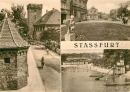 43499388 Stassfurt Turmgasse Mit Eulenturm August-Bebel-Strasse Strandsolbad Sta - Stassfurt