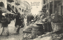 PC EGYPT PORT SAID EUROPEAN MARKET, Vintage Postcard (b55229) - Port Said