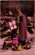 PC SAINT NICHOLAS, VIVE ST. NICOLAS, Vintage EMBOSSED Postcard (b55421) - Saint-Nicolas