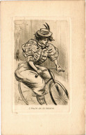 PC ARTIST SIGNED, HENRI BOUTET, ART NOVEAU, BICYCLE, Vintage Postcard (b55359) - Boutet