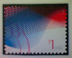 United States, Scott #4953, Used(o), 2015, Patriotic Waves, $1.00, Red And Blue - Usados