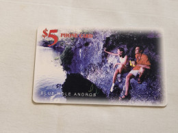 BAHAMAS-(BS-BAT-0016a)-Blue Hole Andros-(12)-($ 5.00)-(5-799823)-used Card+1card Prepiad Free - Bahamas