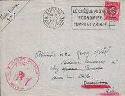 MAINE ET LOIRE - ANGERS - TIMBRE FM ROUGE - CACHET ROUGE ETABLISSEMENT HIPPIQUE SECONDAIRE N°23 - AVEC CORRESPONDANCE - Cachets Militaires A Partir De 1900 (hors Guerres)