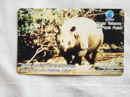 Indonesia-(ID-TLK-S-0186)-Badak Jawa-(Javan)-(53)-(01.11.1993)-(100units)-tirage-100.000-used Card+1card Prepiad Free - Indonesië