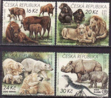 Czech Republic 2017, ZOO Plzen, ZOO Chomutov, ZOO Brno, Bison, White Bear, Rhinoceros, Monitor Lizard, Used - Used Stamps