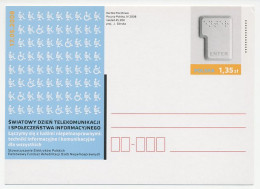 Postal Stationery Poland 2008 Telecommunication - Blind - Braille - Behinderungen