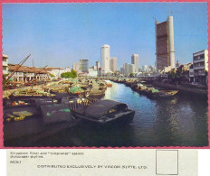 Singapore River "tongkongs" Skyscraper Skyline, 1977's MCE7 DISTRIBUTED EXCLUSIVELY BY VISCOM (S) PTE. LTD. Vintage_cpc - Singapore