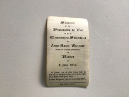 Ancien Souvenir De Communion (1957) BLEHEN Anne-Marie WASEIGE - Communie