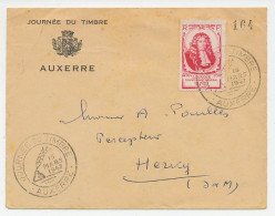 Cover / Postmark France 1947 Stamp Day Auxerre - Louvois - Postmaster - Altri & Non Classificati