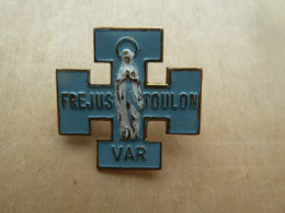 Rada-100 Croix Broche Bleue Frégus,Toulon Var VIERGE De 26mm/26mm,poids=3,10g - Art Religieux