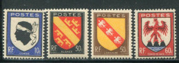 FRANCE- Y&T N°755 à 758- Neufs Sans Charnière ** - Neufs