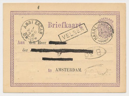 Trein Haltestempel Velsen - Amsterdam 1876 - Lettres & Documents