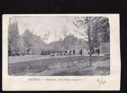 Bruges - Rempart Avec Porte Maréchale - Chocolat Delmaet Menin - Postkaart - Brugge