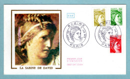 FDC France 1978 - Sabine De Gandon 1978 - YT 1971 (0,80 F Olive) - 1973 (1 F Vert) Et 1974(1,20 F Rouge) - Paris - 1970-1979