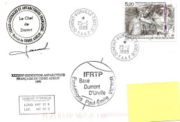 PO - 173 - Enveloppe TAAF Terre Adélie 1999 - Cachets Illustrés 49ème Mission - Briefe U. Dokumente