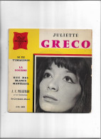 Disque 45 Tours Juliette Gréco 4 Titres Si Tu T'imagines - La Fourmi - Rue Des Blancs Manteaux - St Germain Dance - Autres - Musique Française