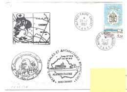 PO - 177 - Enveloppe TAAF Crozet - Cachets Illustrés  34ème Mission 1997 - Briefe U. Dokumente