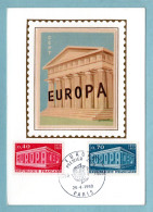 Carte Maximum 1969 – Europa 1969 - YT 1598 Et 1599 -  Paris - 1960-1969