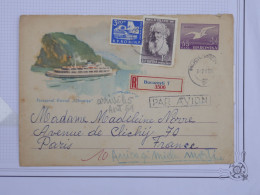 DR9 ROMANIA  BELLE  LETTRE RECO  ENTIER  RR 1961  BUCARESTI A PARIS FRANCE +TOLSTOI +AFF. INTERESSANT++ - Cartas & Documentos