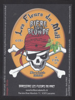 Etiquette De Bière Blonde Forte  -  Brasserie Les Fleurs Du Malt  à  Lausanne   (suisse) - Beer