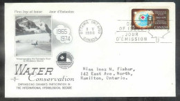 Canada First Day Cover 1968 5 Cents Water Conservation - 1961-1970