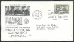 Canada First Day Cover 1964 5 Cents Charlottetown Conference - 1961-1970