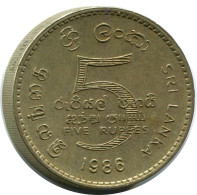 5 RUPEES 1986 SRI LANKA Pièce #AZ230.F.A - Sri Lanka