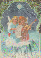 ENGEL Neujahr Weihnachten LENTICULAR 3D Vintage Ansichtskarte Postkarte CPSM #PAZ039.A - Angeli