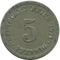 5 PFENNIG 1875 B DEUTSCHLAND Münze GERMANY #AE686.D.A - 5 Pfennig