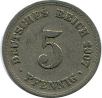 5 PFENNIG 1907 A DEUTSCHLAND Münze GERMANY #DB225.D.A - 5 Pfennig