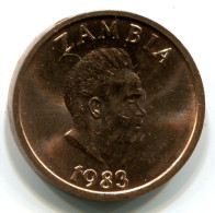 2 NGWEE 1983 ZAMBIA UNC Coin #W11317.U.A - Sambia