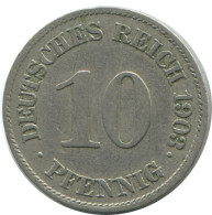 10 PFENNIG 1903 E DEUTSCHLAND Münze GERMANY #AE515.D.A - 10 Pfennig