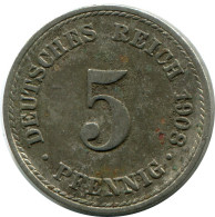 5 PFENNIG 1908 A GERMANY Coin #DB198.U.A - 5 Pfennig