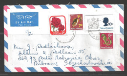 1976 4 Different Stamps, Takapuna (28 JA 76) To Czechoslovakia - Covers & Documents